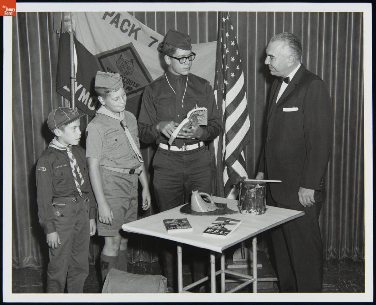 Members of the Boy Scouts of America Visiting the Burroughs Corporation, August 1966