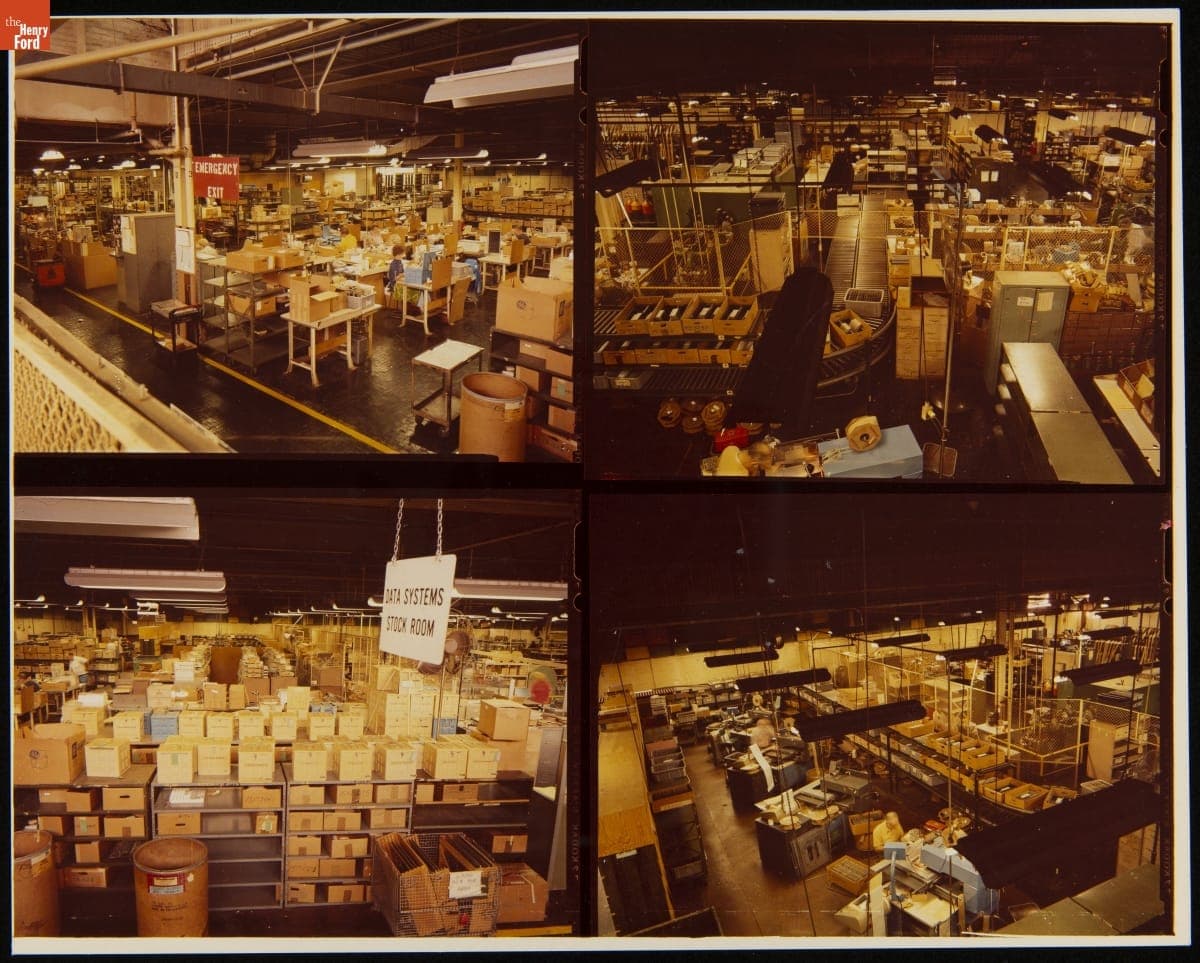 Burroughs Corporation's Data Systems Stock Room Before Installation of New Assembly Equipment, circa 1982