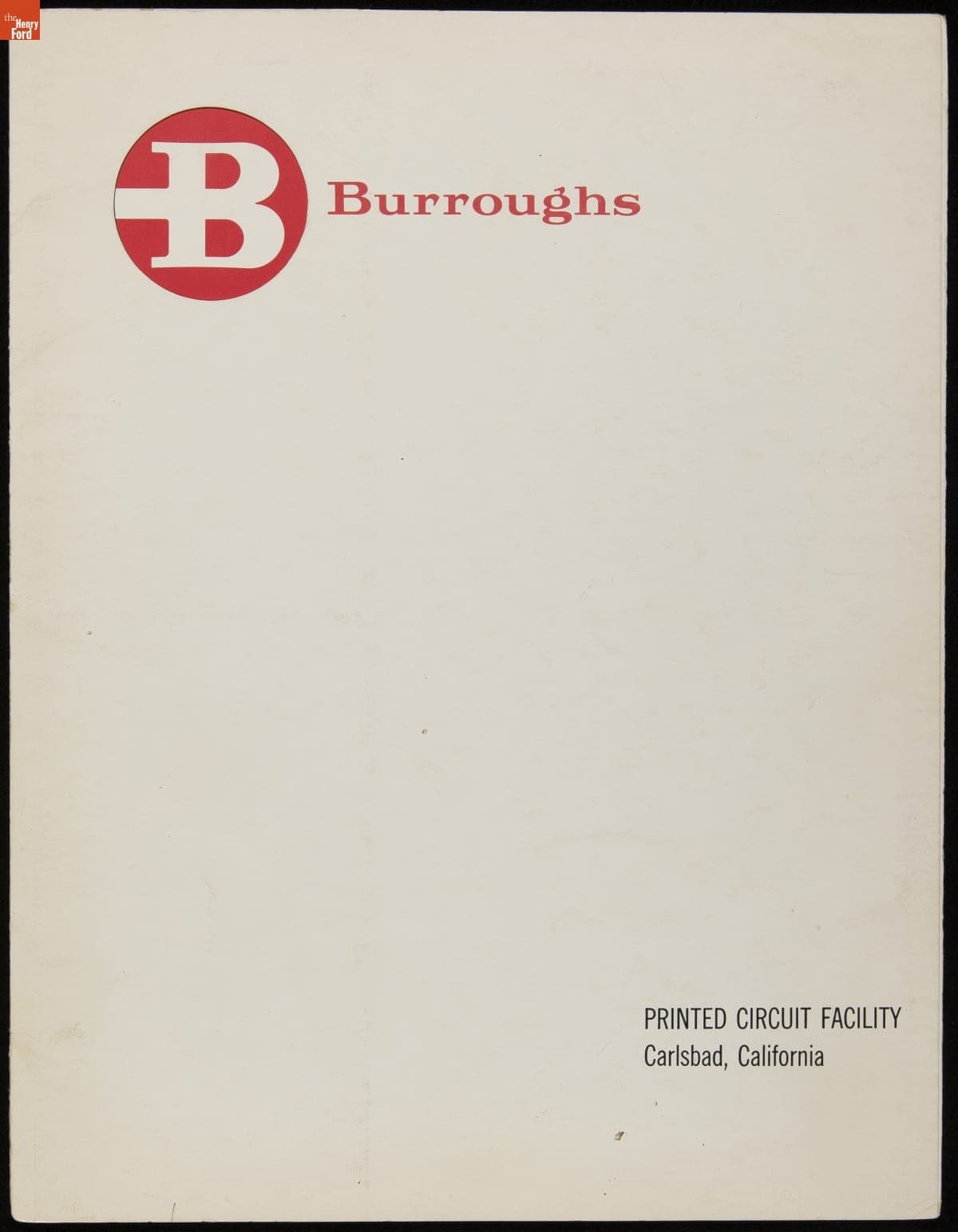 Burroughs Publication, "Printed Circuit Facility," Carlsbad, California, 1964