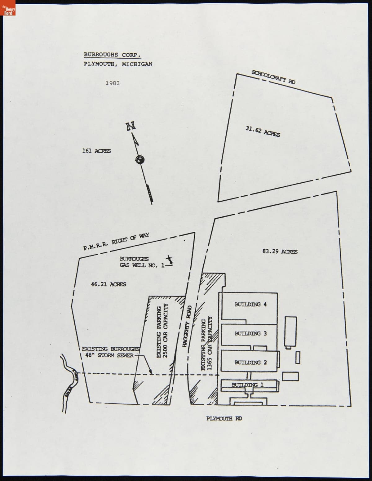Burroughs Plymouth Plant Facilities Map, September 1983