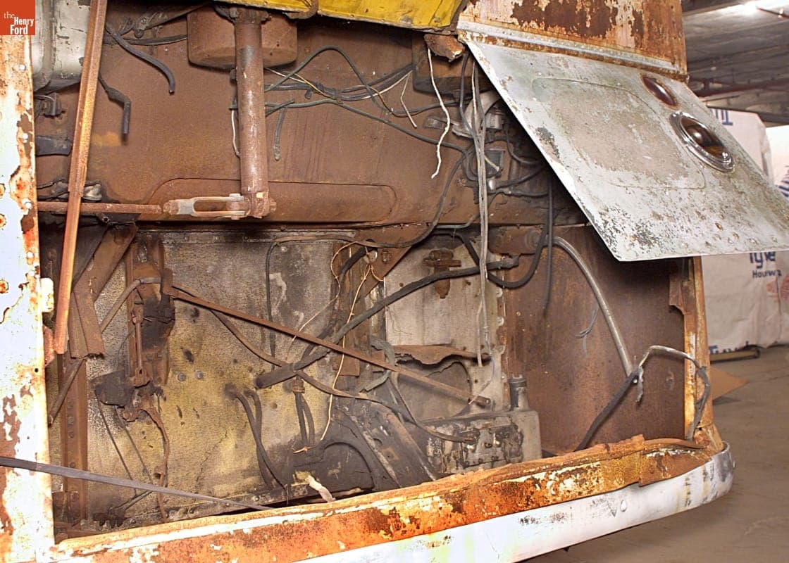 Rosa Parks Bus before Restoration, Rear Engine Compartment, March 2002