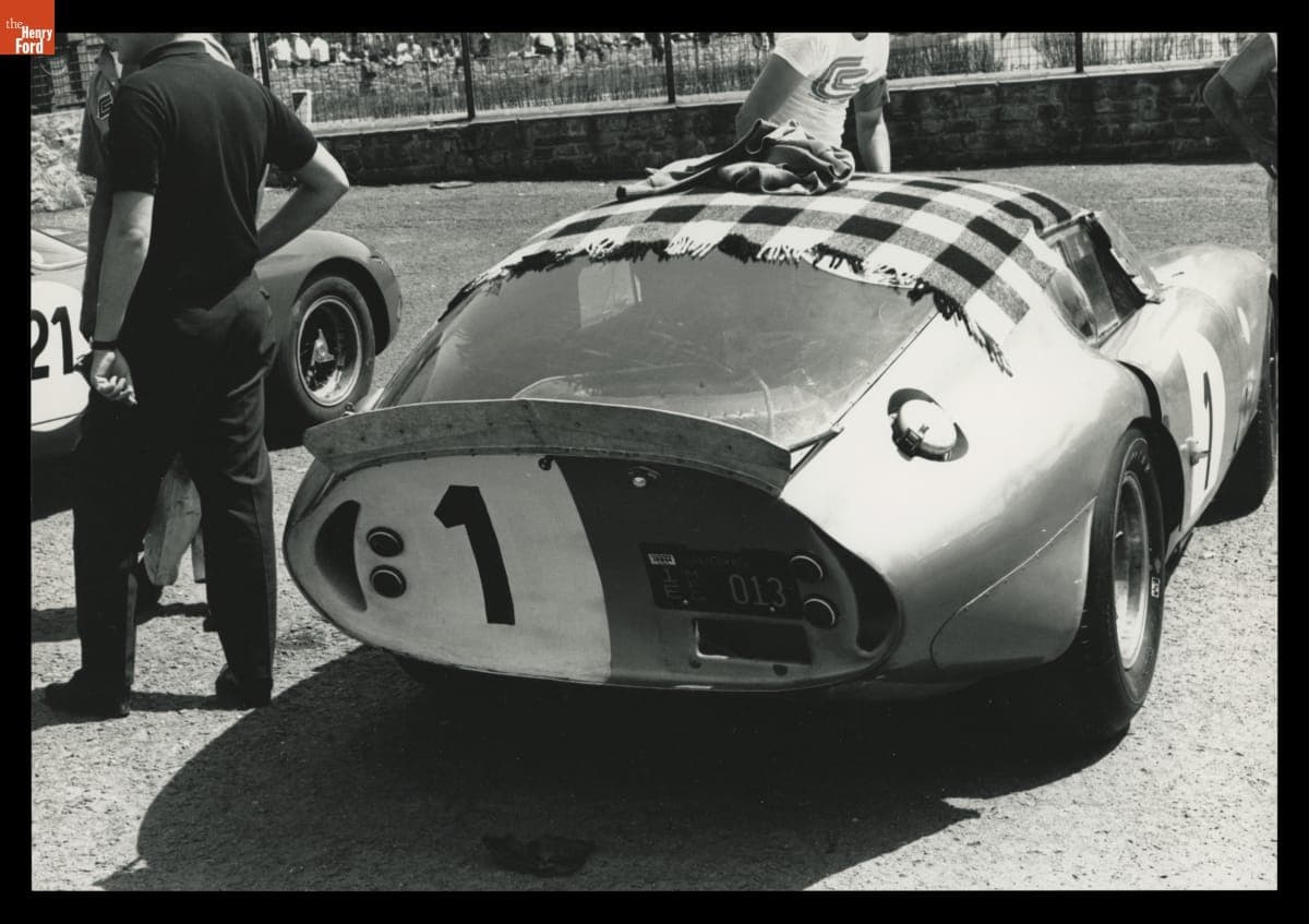 Shelby Cobra Daytona Coupe Driven by Phil Hill in the Grand Prix de Spa, Francorchamps, Belgium, May 1964