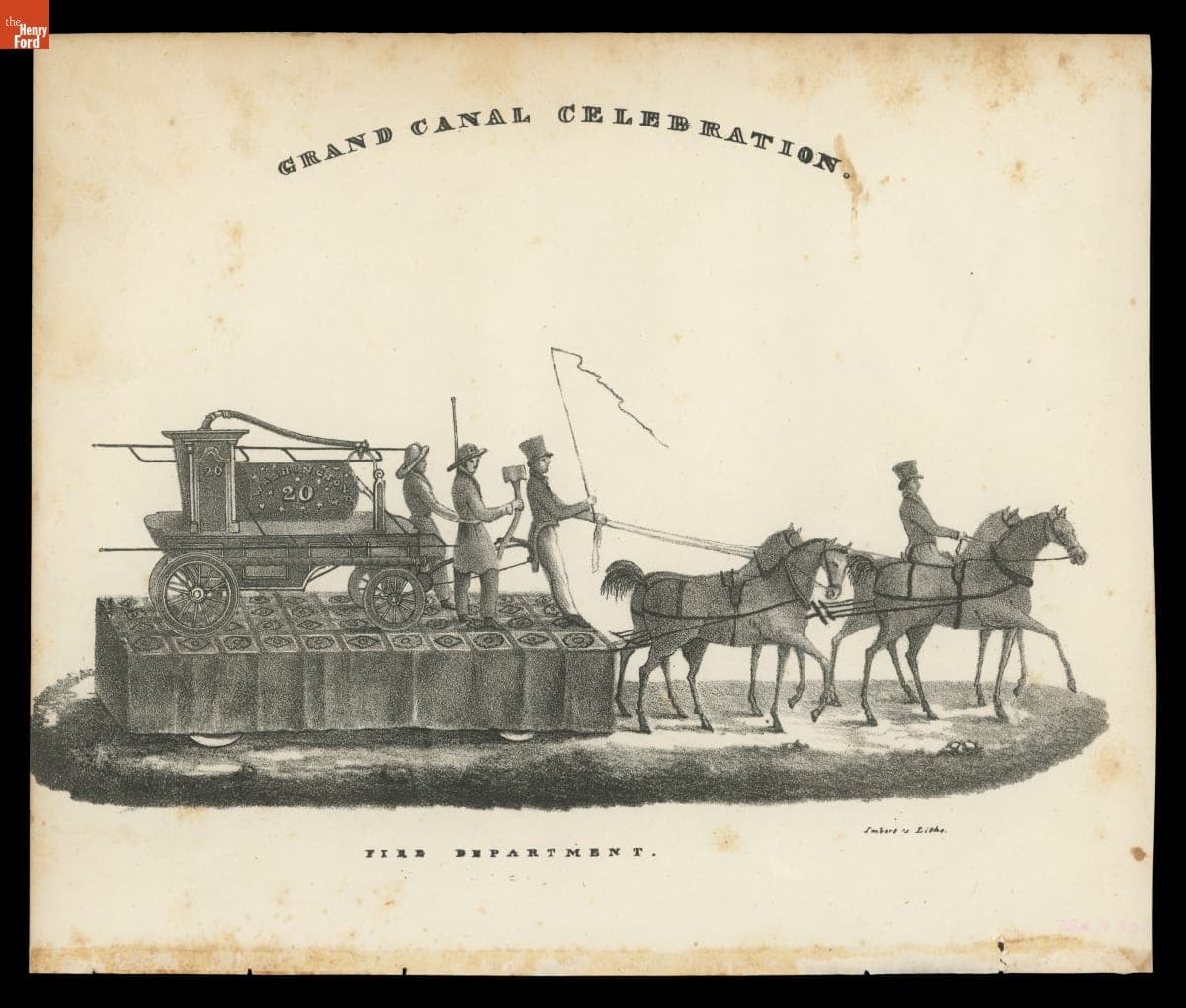 Lithograph, "Grand Canal Celebration, Fire Department," November 4, 1825
