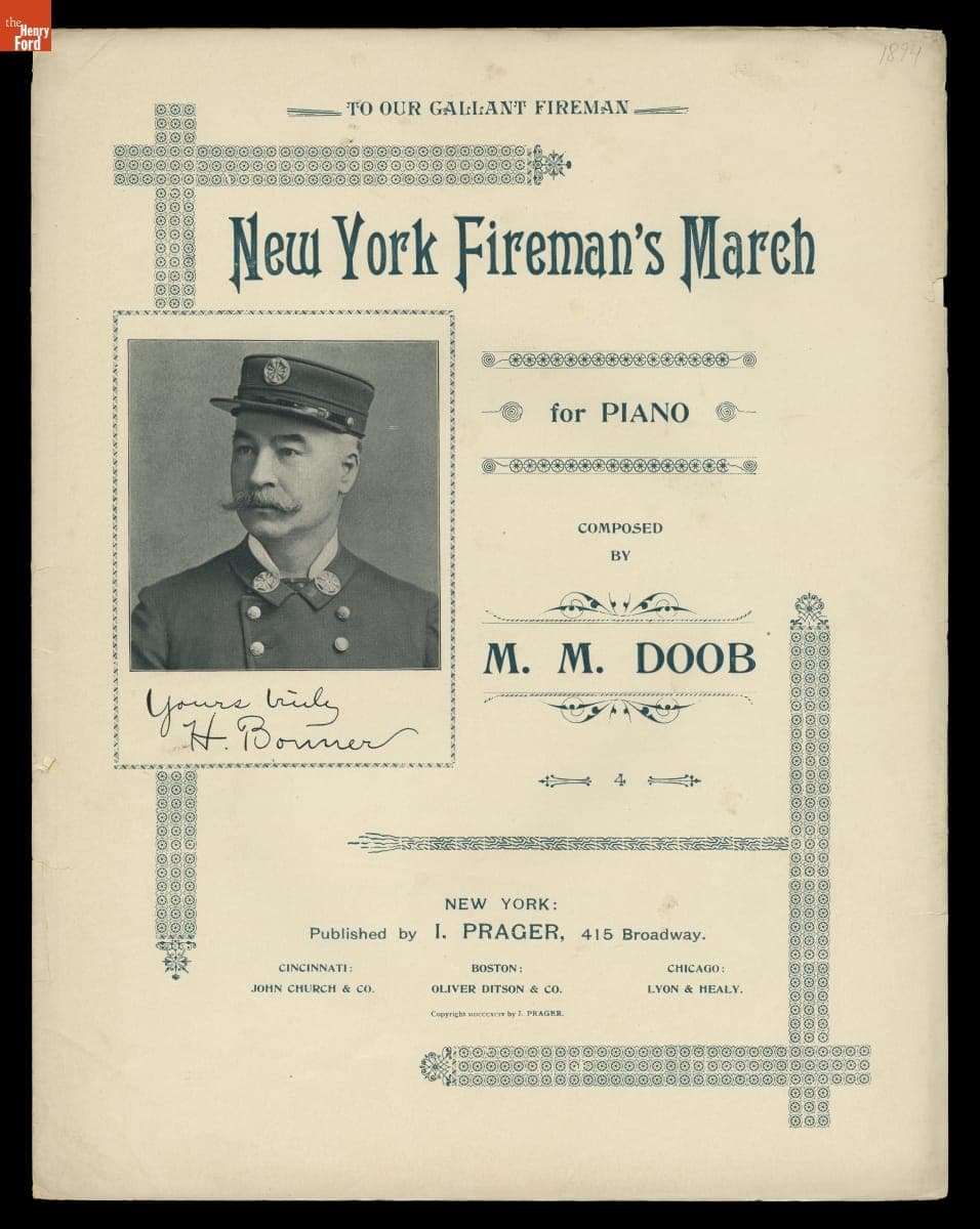 Sheet Music, "New York Fireman's March," 1894