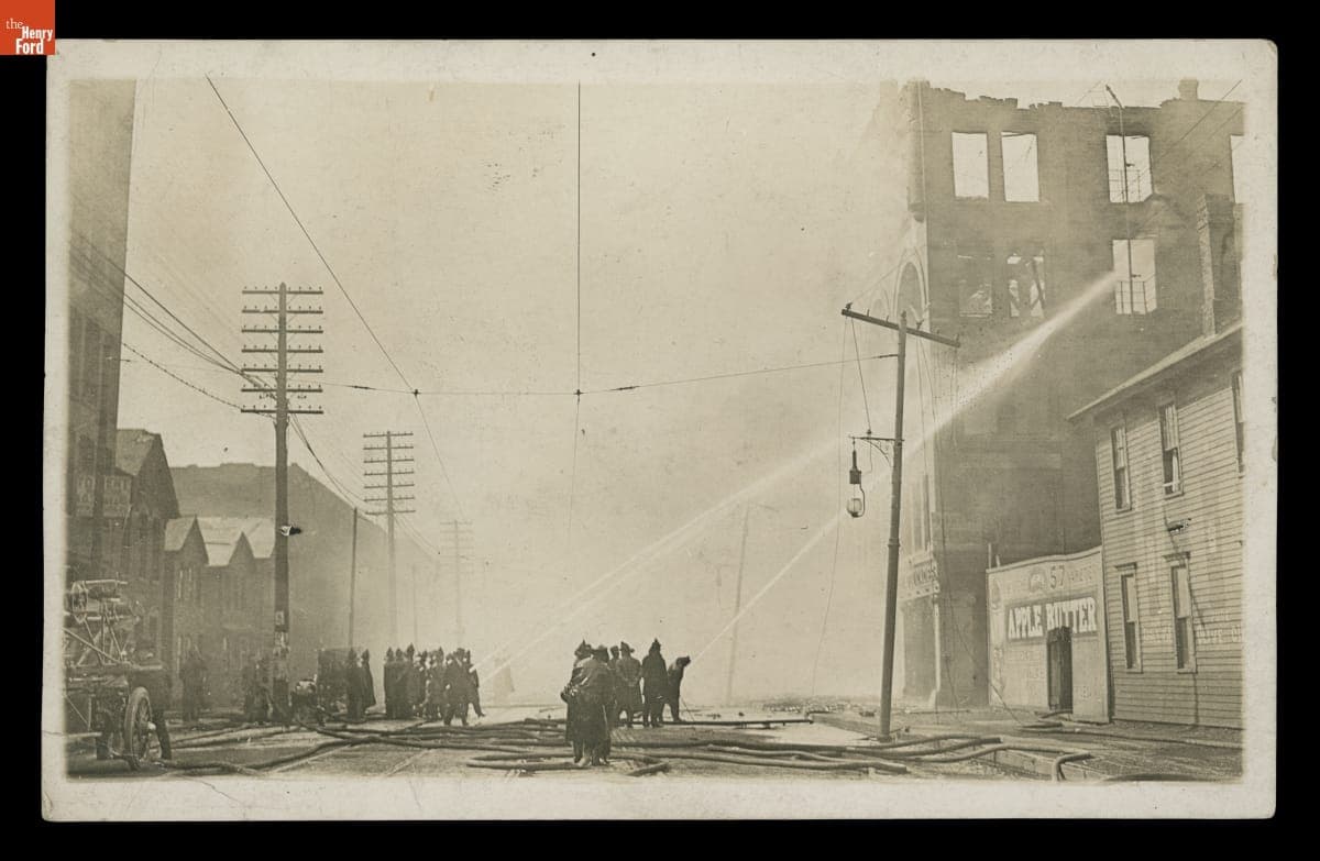 Firefighters at the Scene of the H.J. Heinz Chicago Branch House Fire, 1911