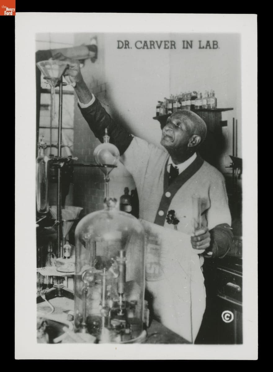George Washington Carver in His Laboratory at Tuskegee Institute, "Dr. Carver in Lab," 1930-1940