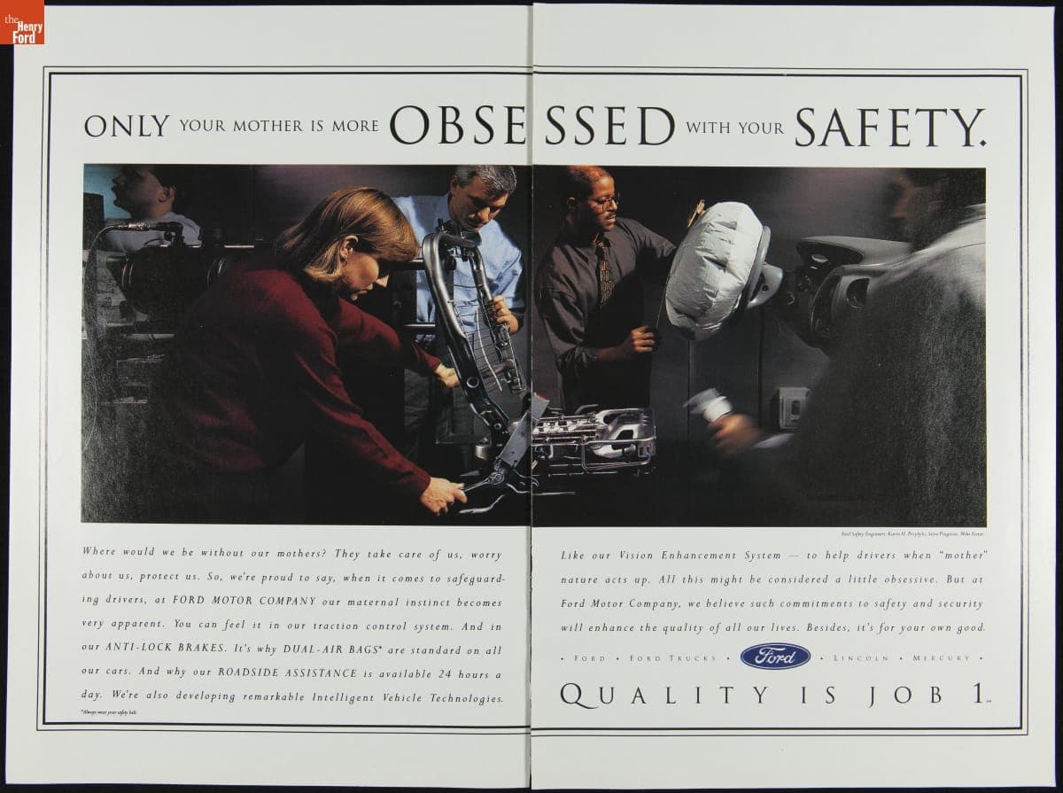 Ford Advertisement, 1995, "Only Your Mother is More Obsessed with Your Safety"