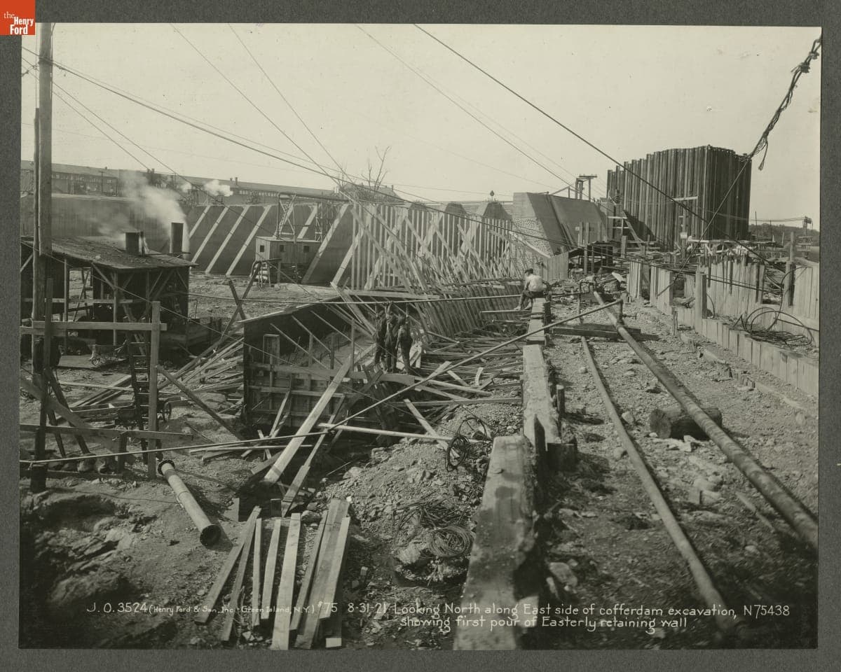Construction Progress, Hydro-Electric Station at Ford Motor Company Green Island Plant, August 1921