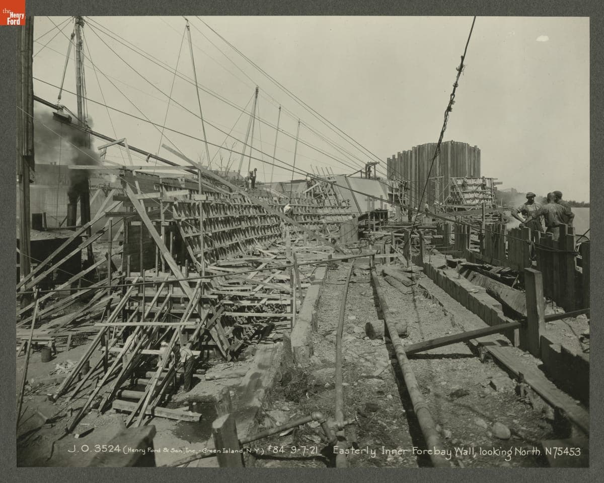 Construction Progress, Hydro-Electric Station at Ford Motor Company Green Island Plant, September 1921
