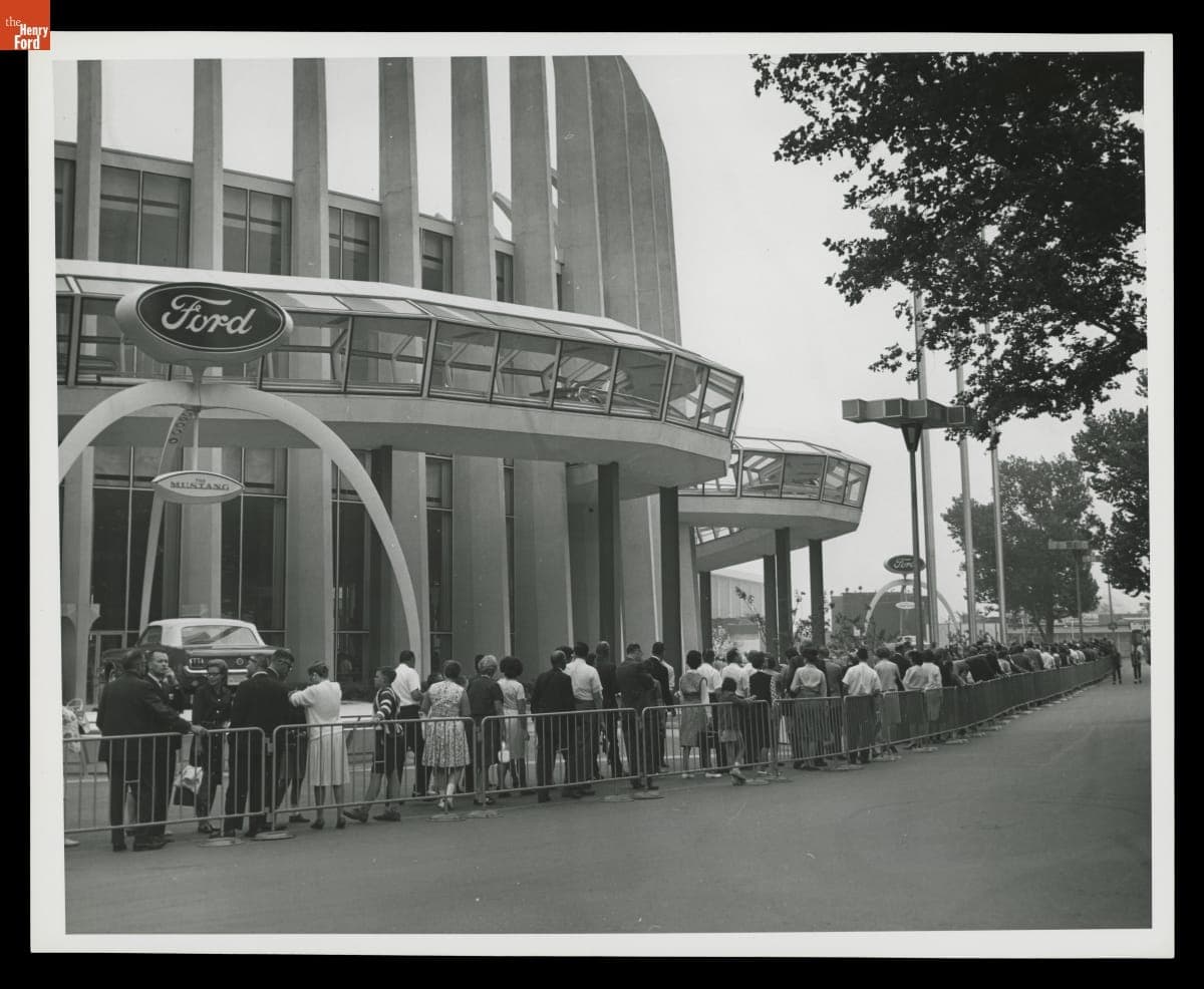 Queue for the Ford Wonder Rotunda and "Magic Skyway" Ride at the New York World's Fair, 1964-1965