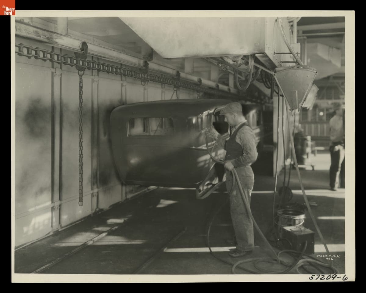Painting Automobile Bodies in the Ford Motor Company Rouge Plant B Building, November 1932