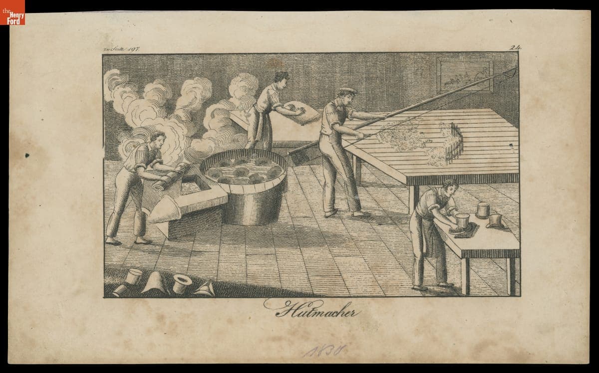Engraving, "Hutmacher," circa 1830