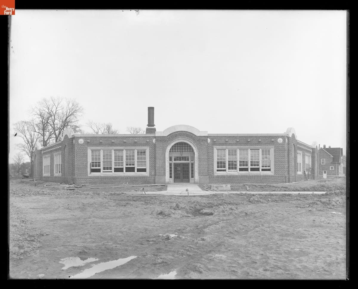 Construction, School Building in Ford Homes District, April 1921