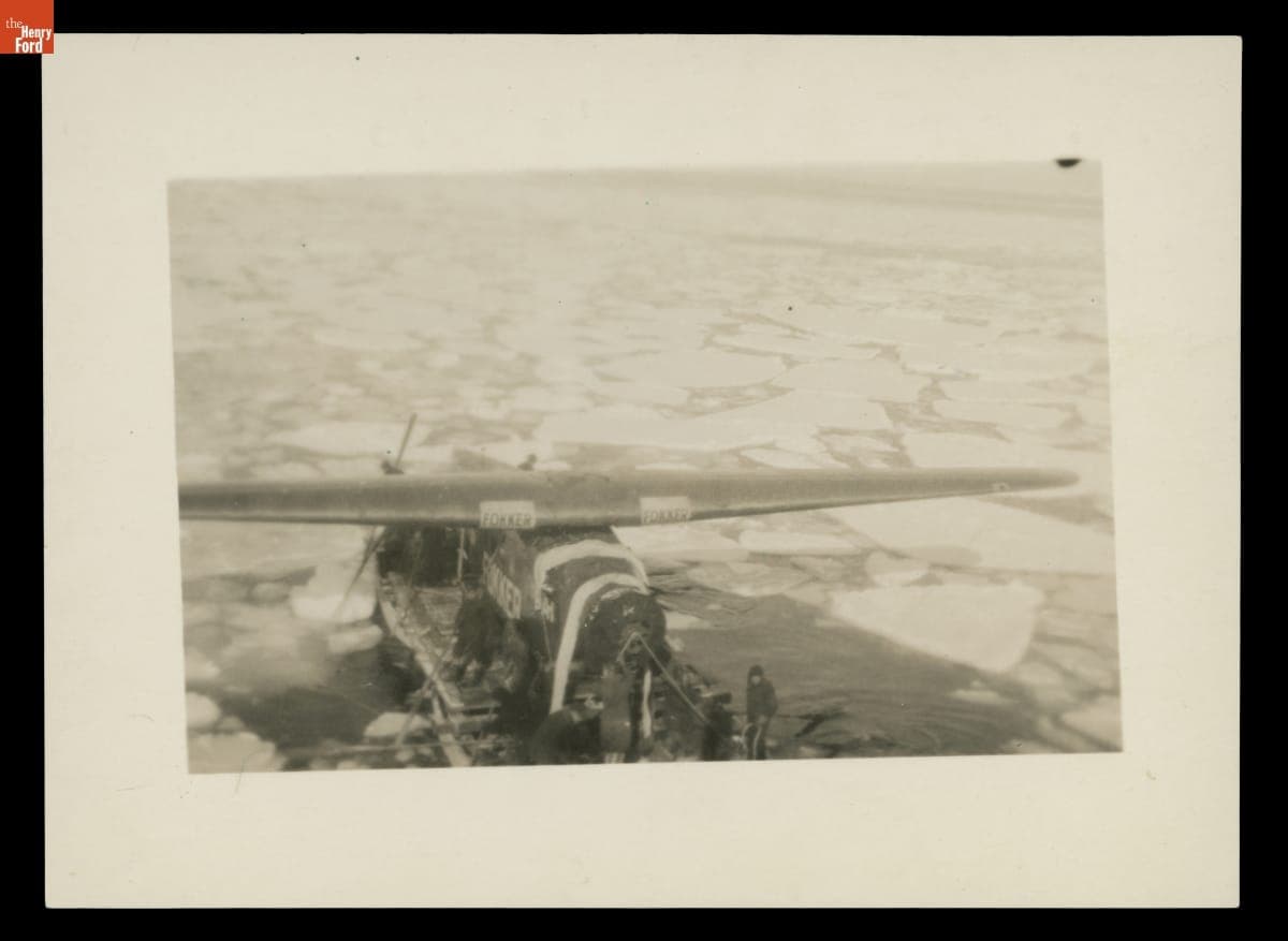 The Fokker Airplane "Josephine Ford" in the Water during the Byrd Arctic Expedition, 1926
