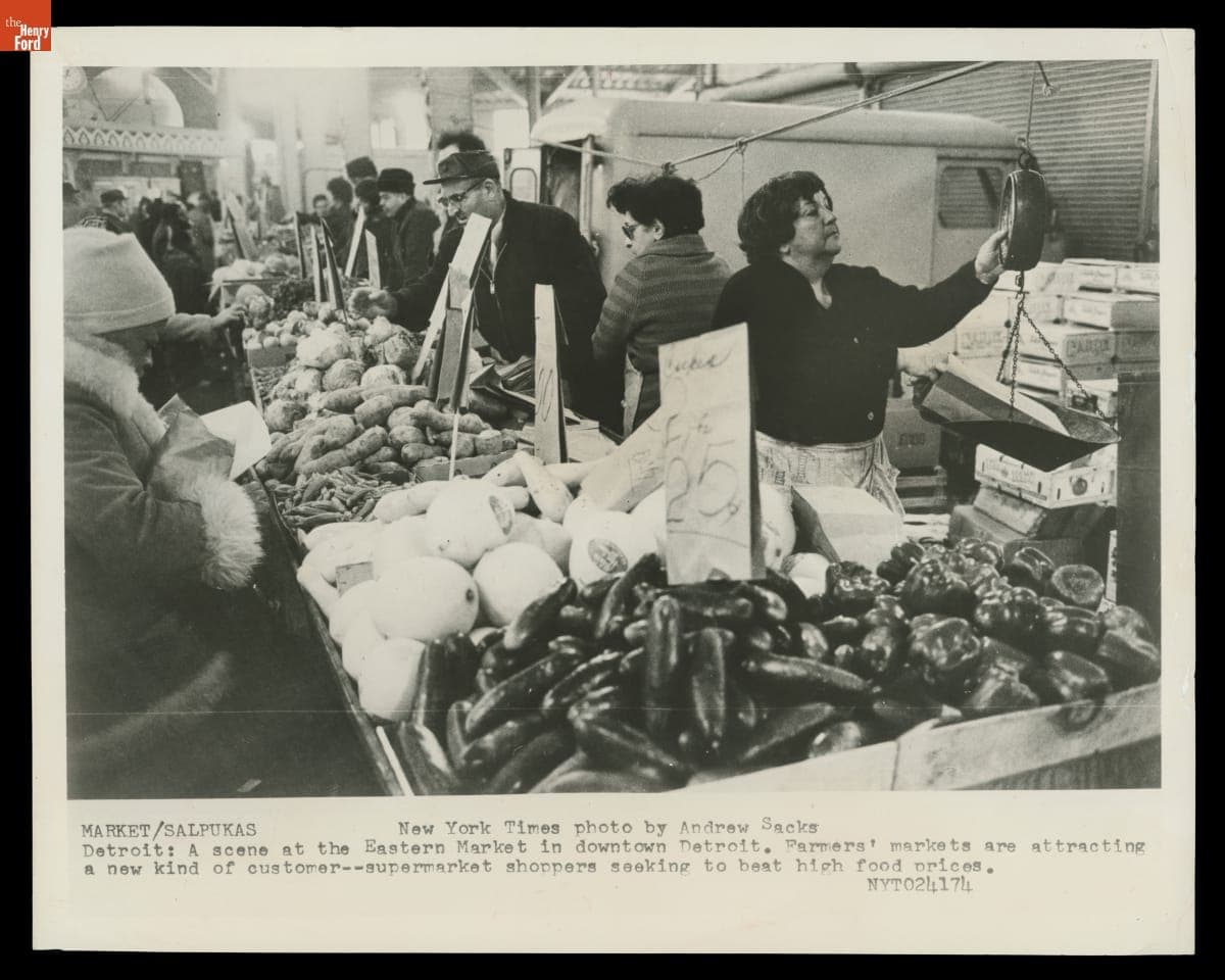 A Scene at the Eastern Market in Downtown Detroit, March 31, 1974