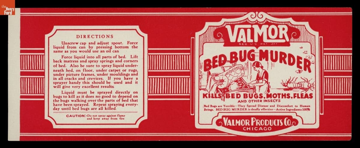Product Label for Valmor Bed Bug Murder, 1926-1946