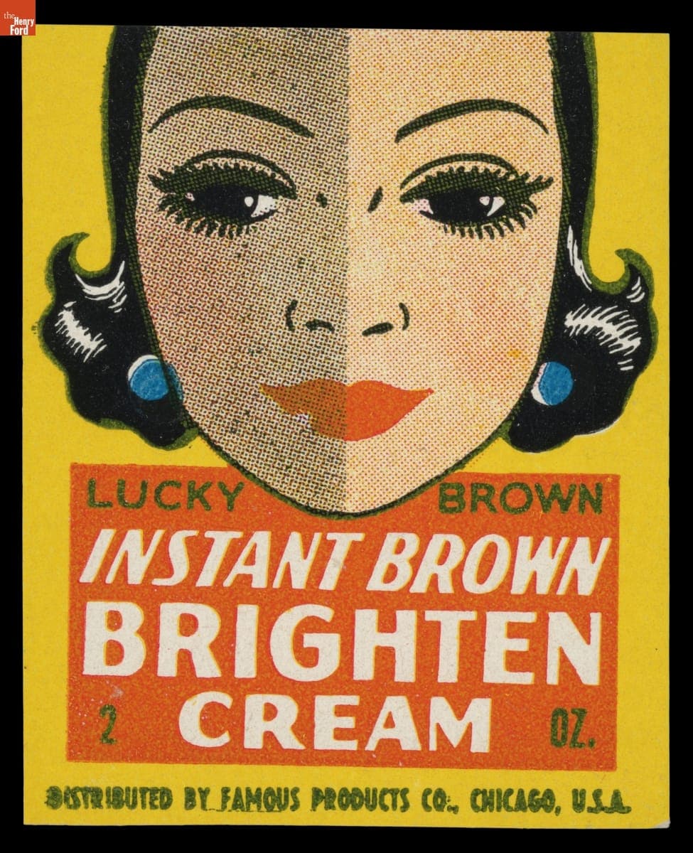 Product Label for Lucky Brown Instant Brown Brighten Cream, 1926-1946