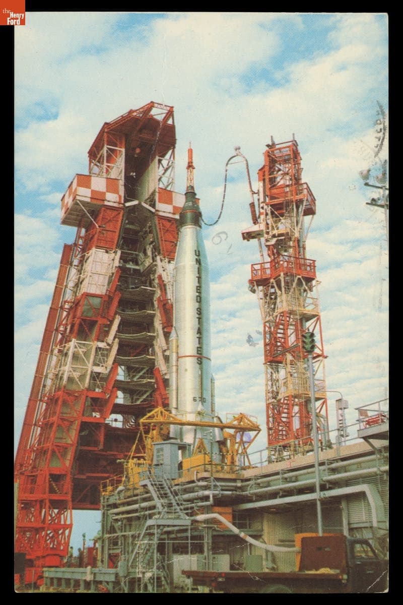 Postcard, NASA Mercury-Atlas 2 (MA-2) Using the Atlas Launch Vehicle 67-D, 1961