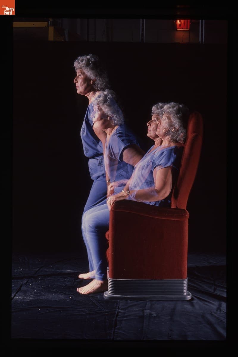 Woman in Motion Study with Prototype Sarah Chair, 1987-1991