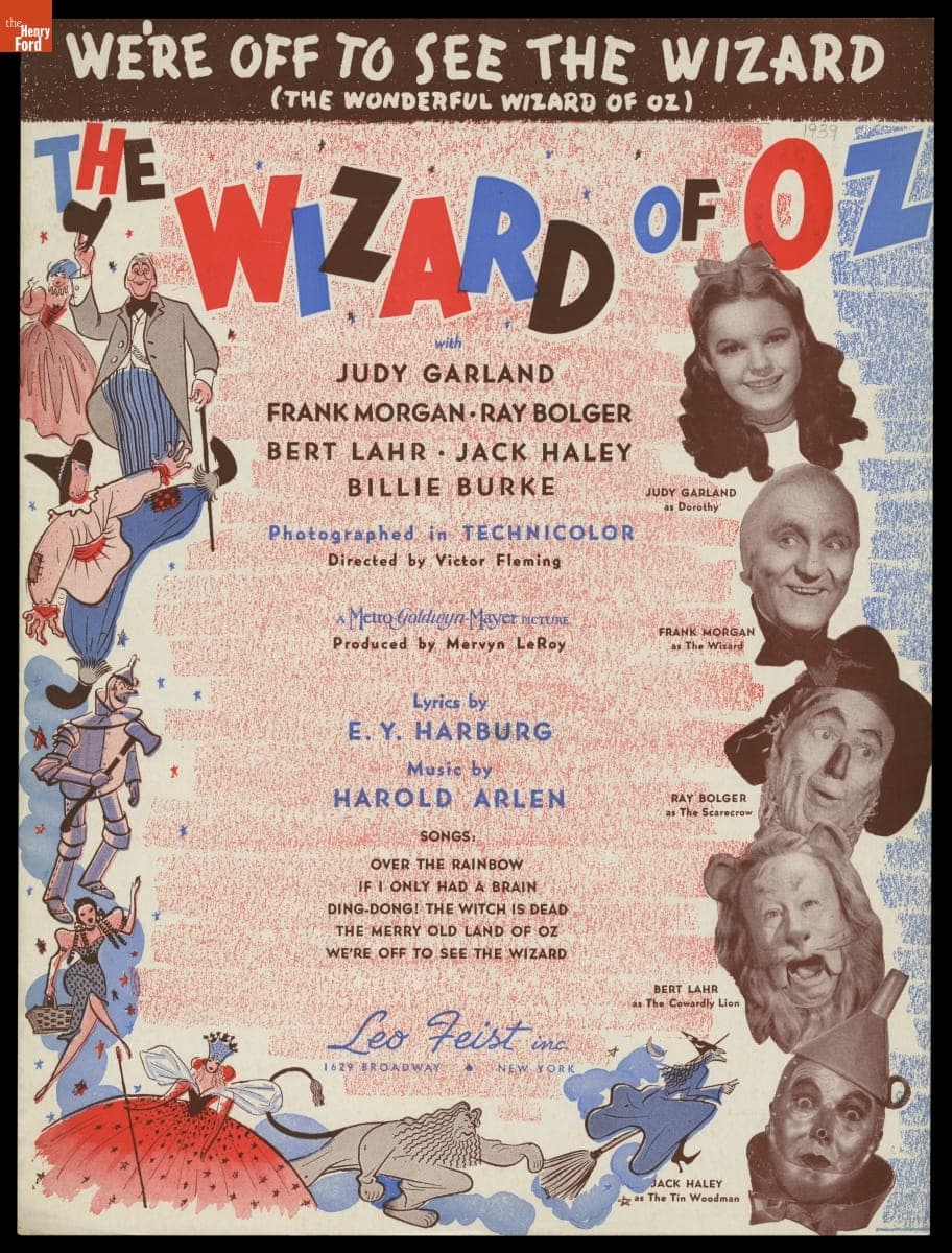 Sheet Music, "We're Off to See the Wizard (The Wonderful Wizard of Oz)," 1939