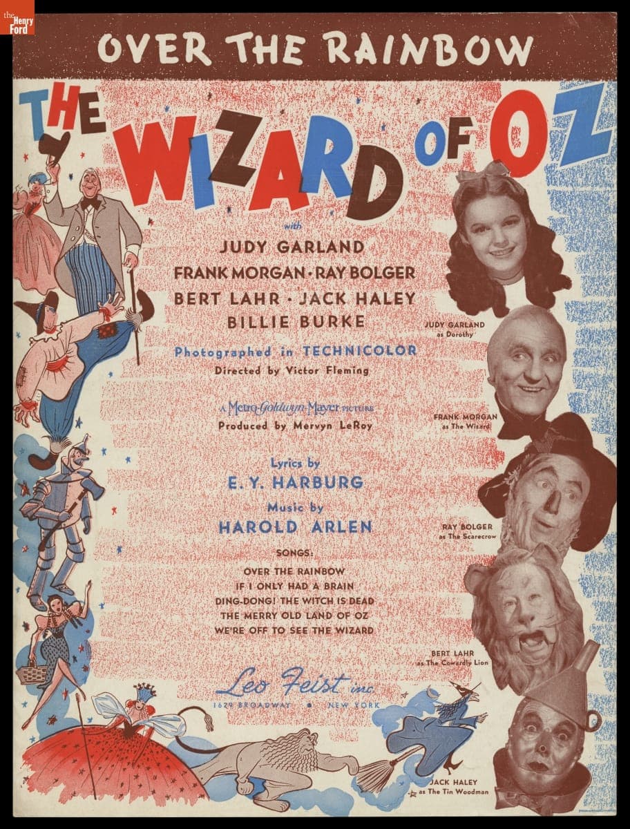 Sheet Music, "Over the Rainbow," 1939
