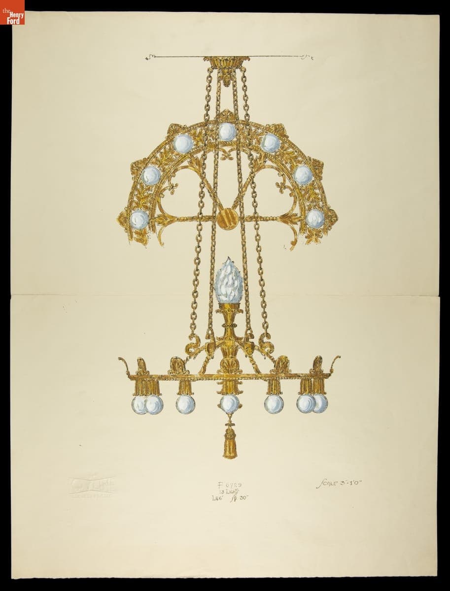 Chandelier Made by Kayline Company of Cleveland, Ohio, 1920-1930