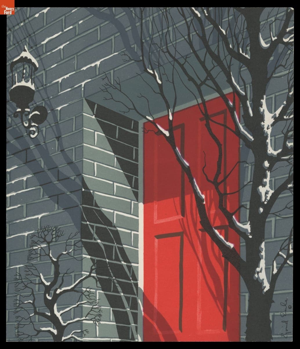 Winter Scene with a Red Door, 1954