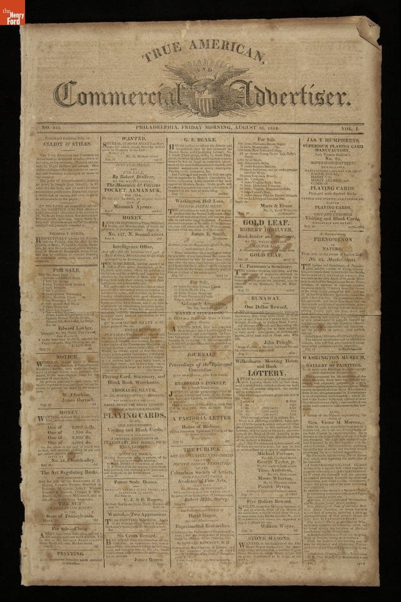 True American and Commercial Advertiser, No. 225, Vol. 1, August 26, 1814