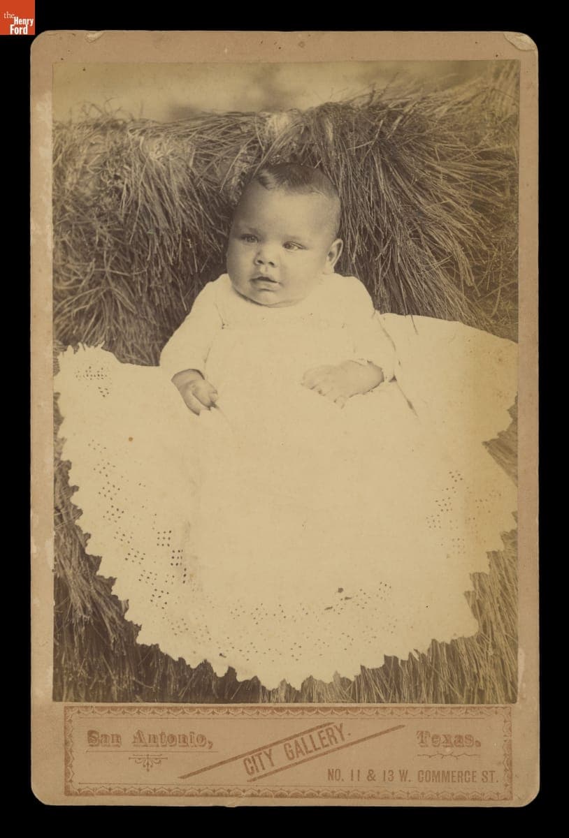 Baby in a White Gown on Grassy Mat, 1892-1895