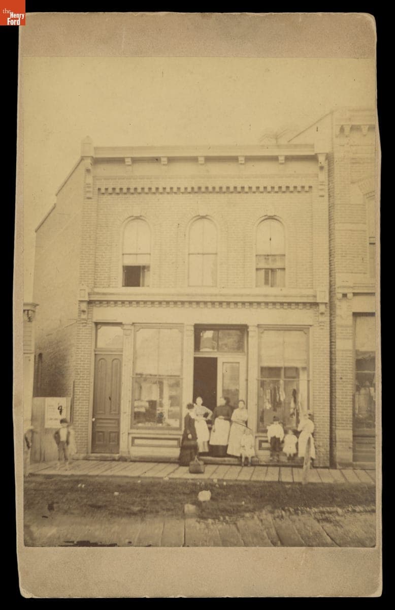 Women and Children outside a Store on Michigan Avenue, Detroit, Michigan, 1890-1905