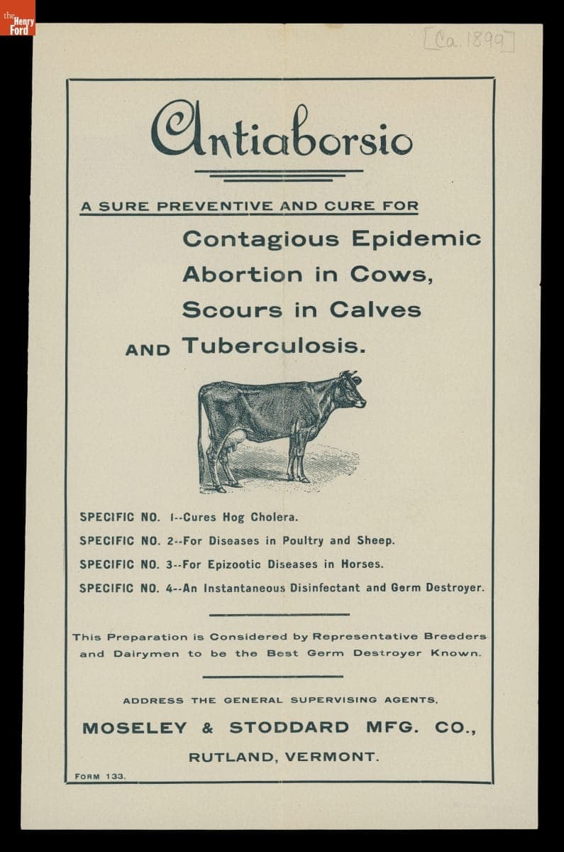 Advertising Circular, "Antiaborsio: A Sure Preventative and Cure...," circa 1899