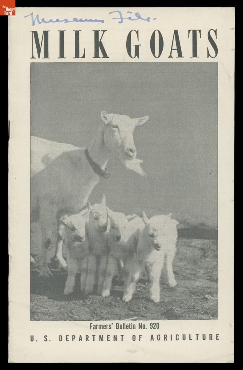 Milk Goats, Farmers' Bulletin No. 920, February 1918