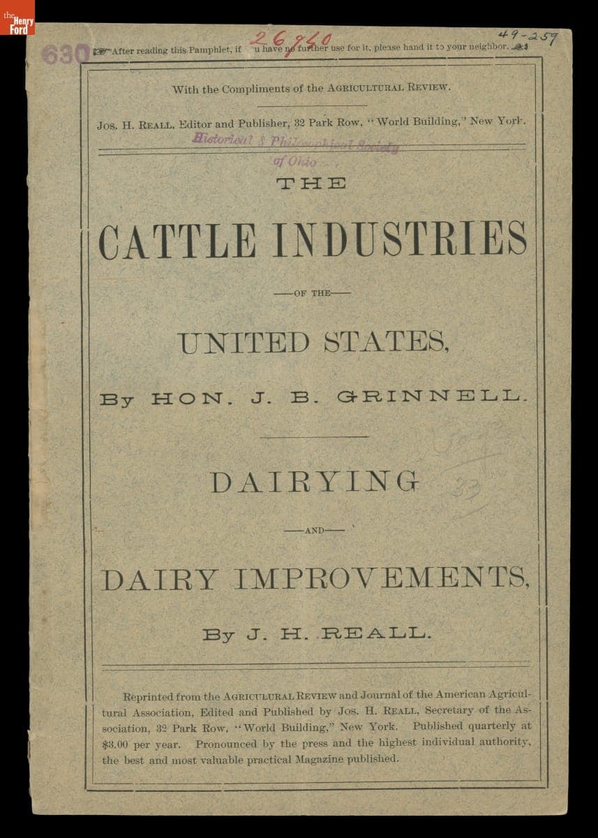 The Cattle Industry of the United States / Dairying and Dairy Improvements, 1882