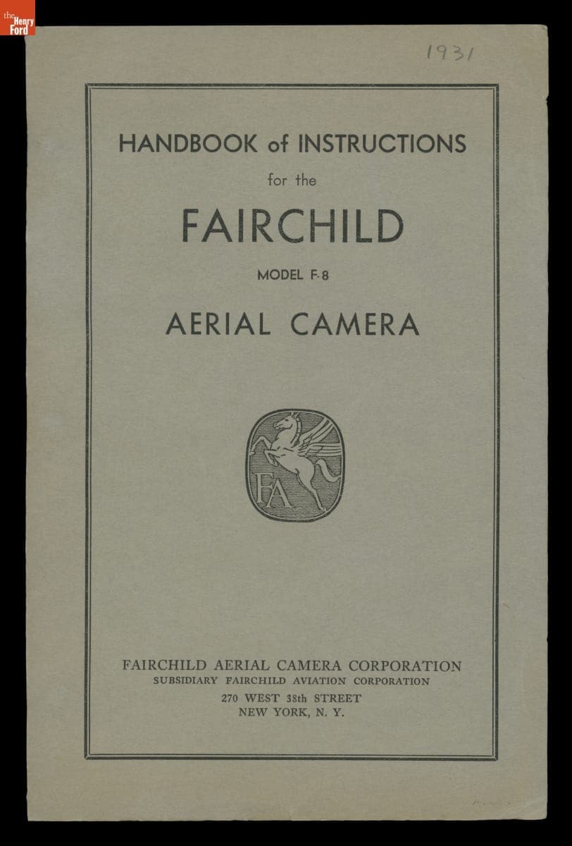 Handbook of Instructions for Fairchild Model F-8 Aerial Camera, 1931
