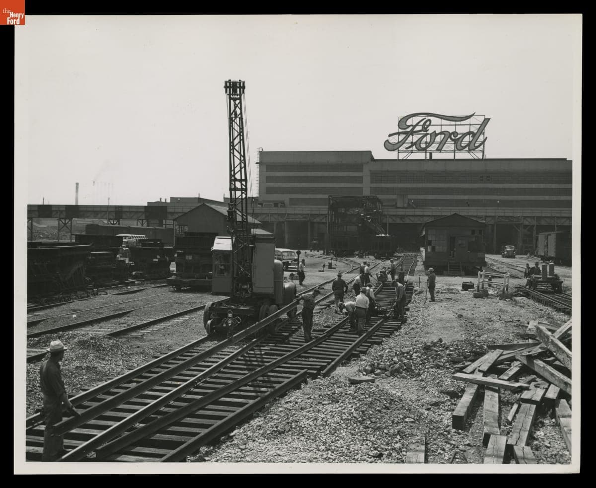 Construction of Railroad Tracks at the Ford Rouge Plant, 1947