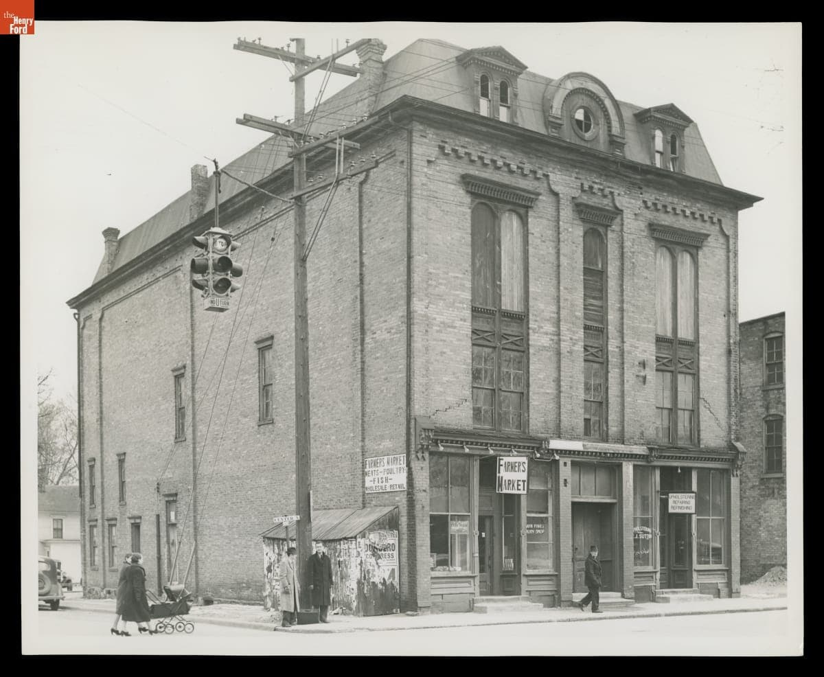 Farmer's Market in a Former Theater, Northville, Michigan, January 1941