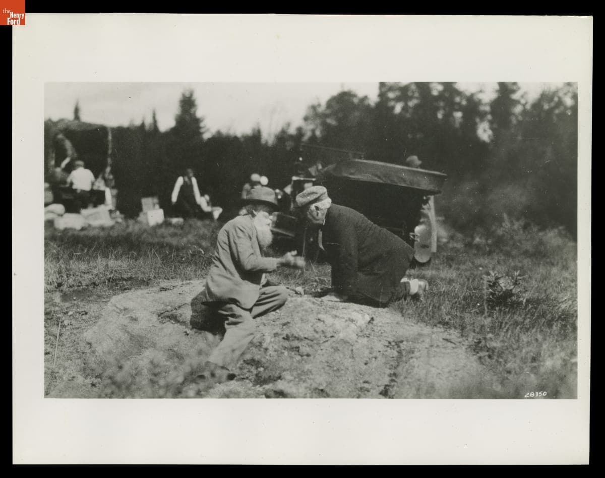 John Burroughs and Thomas Edison on a "Vagabonds" Camping Trip, 1916