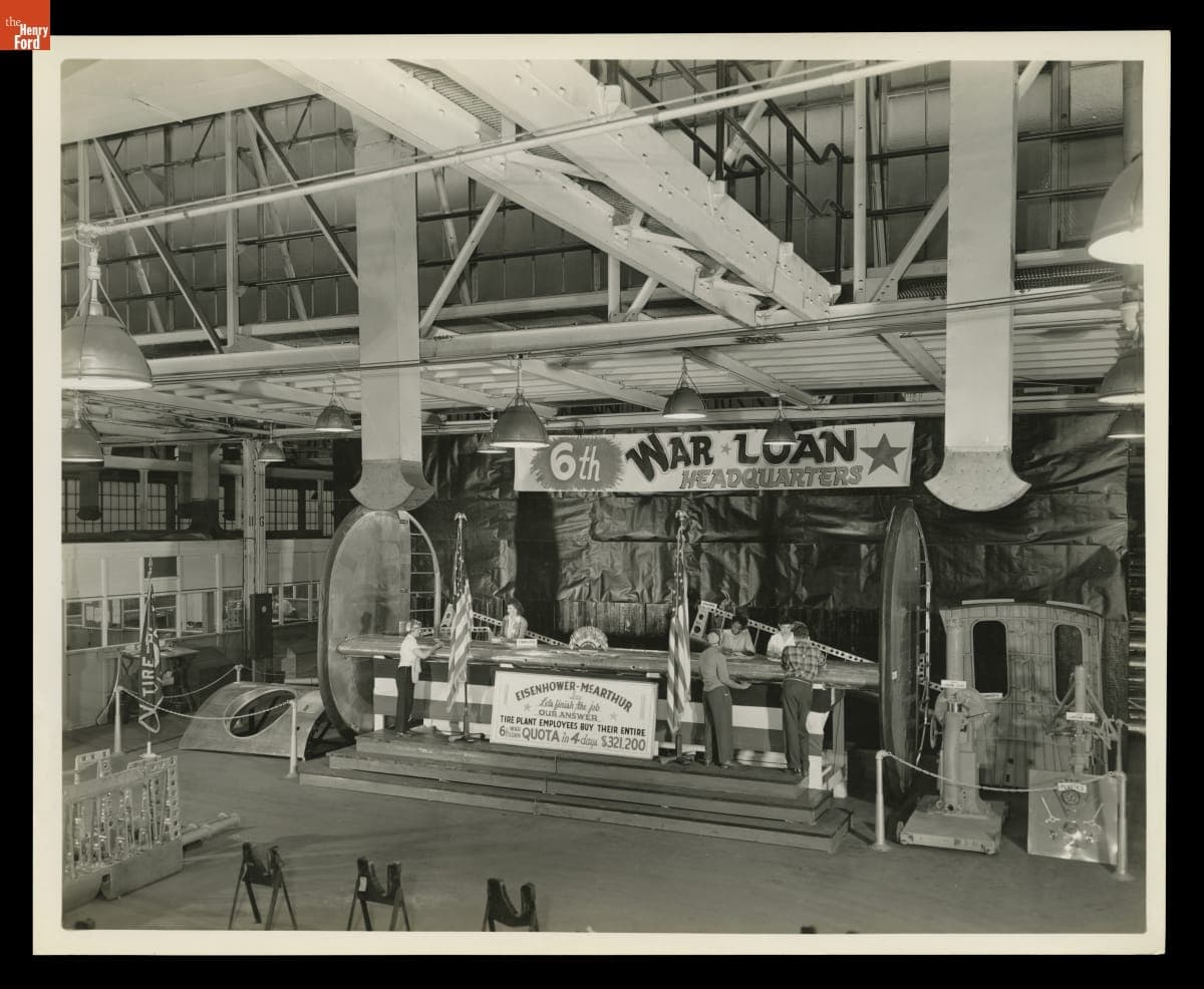 War Bond Drive Headquarters Booth at Ford Motor Company Rouge Plant, November 1944