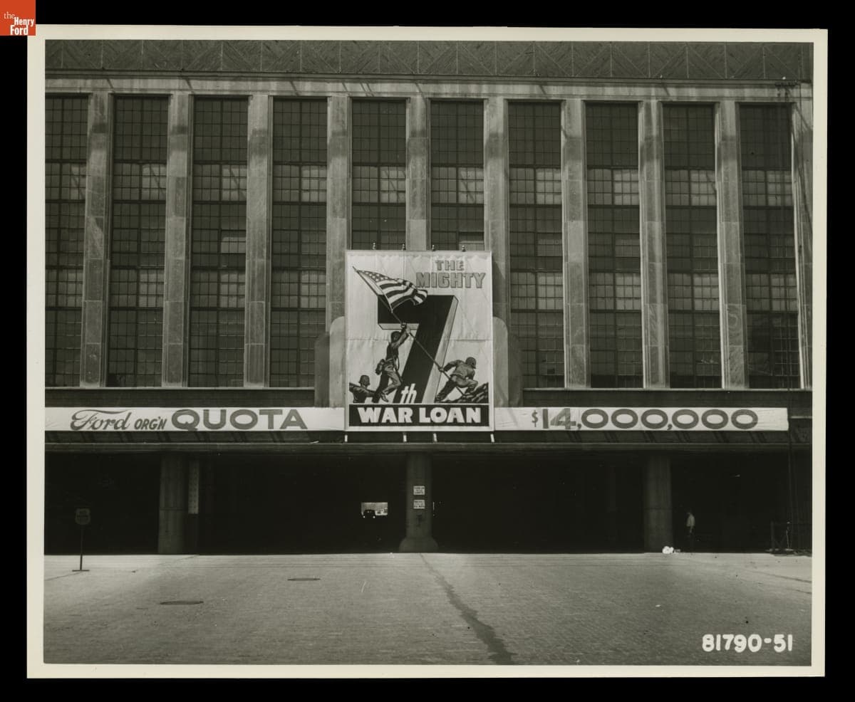 War Bond Drive Poster Displayed at the Ford Motor Company Rouge Plant, May 1945