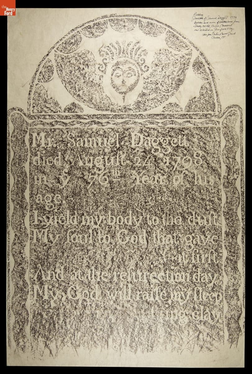 Rubbing of Samuel Daggett's Gravestone