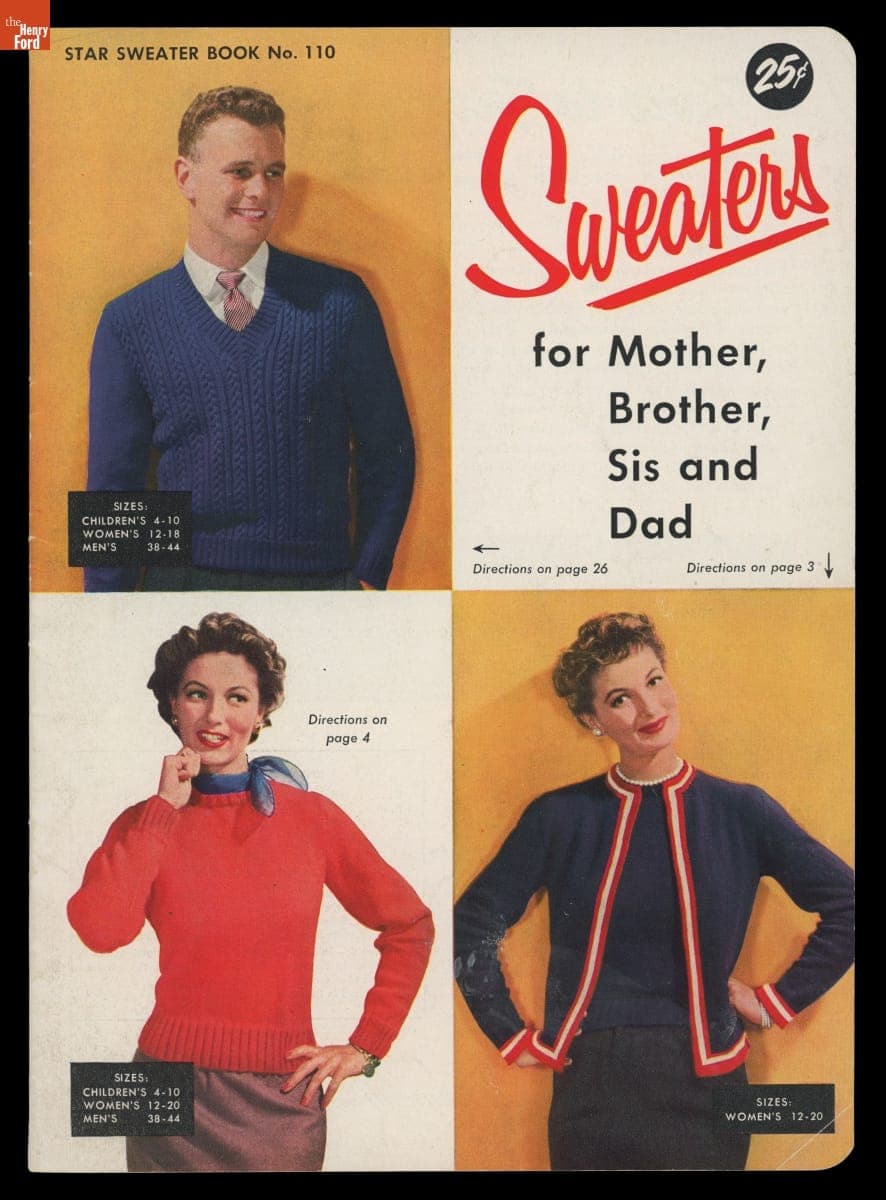 "Sweaters for Mother, Brother, Sis and Dad," circa 1955