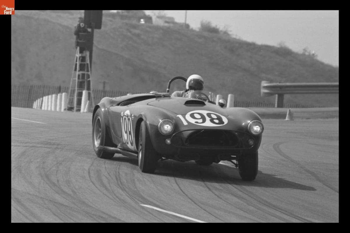 Shelby Cobra Driven by Dave MacDonald in the Dodger Stadium Sports Car Races, March 1963