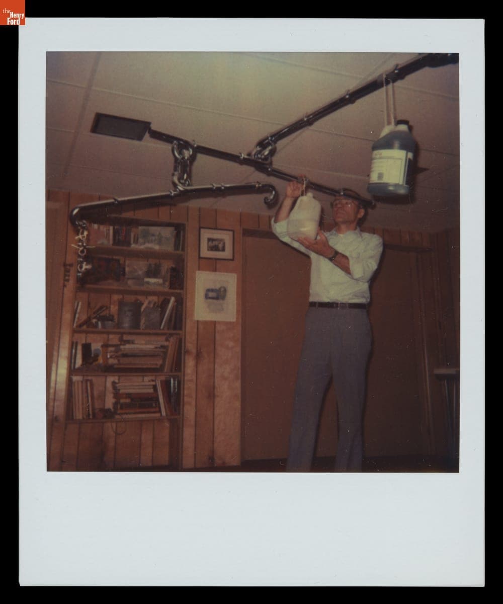 Lillian Schwartz and Arno Penzias Installing "Capricious Constellation" Sculpture in Lillian's Home, circa 1984