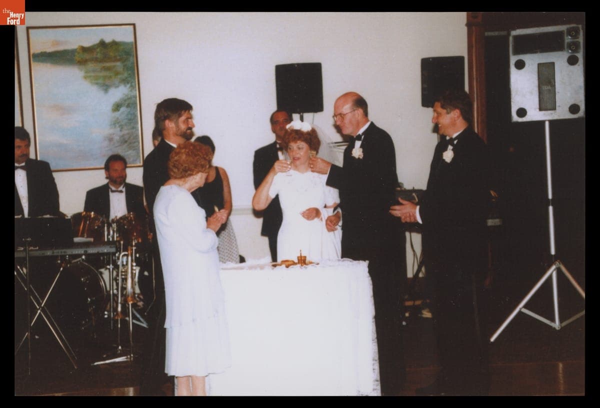 Jane Markiewicz and Michael Duffley Participate in a Polish Wedding Tradition, August 9, 1998