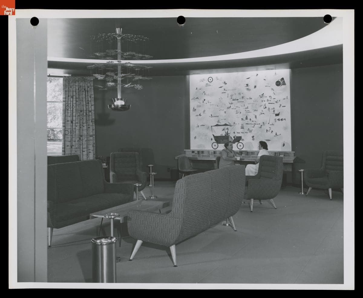 Ford Rotunda Public Lounge after the Building Renovation, 1952-1953