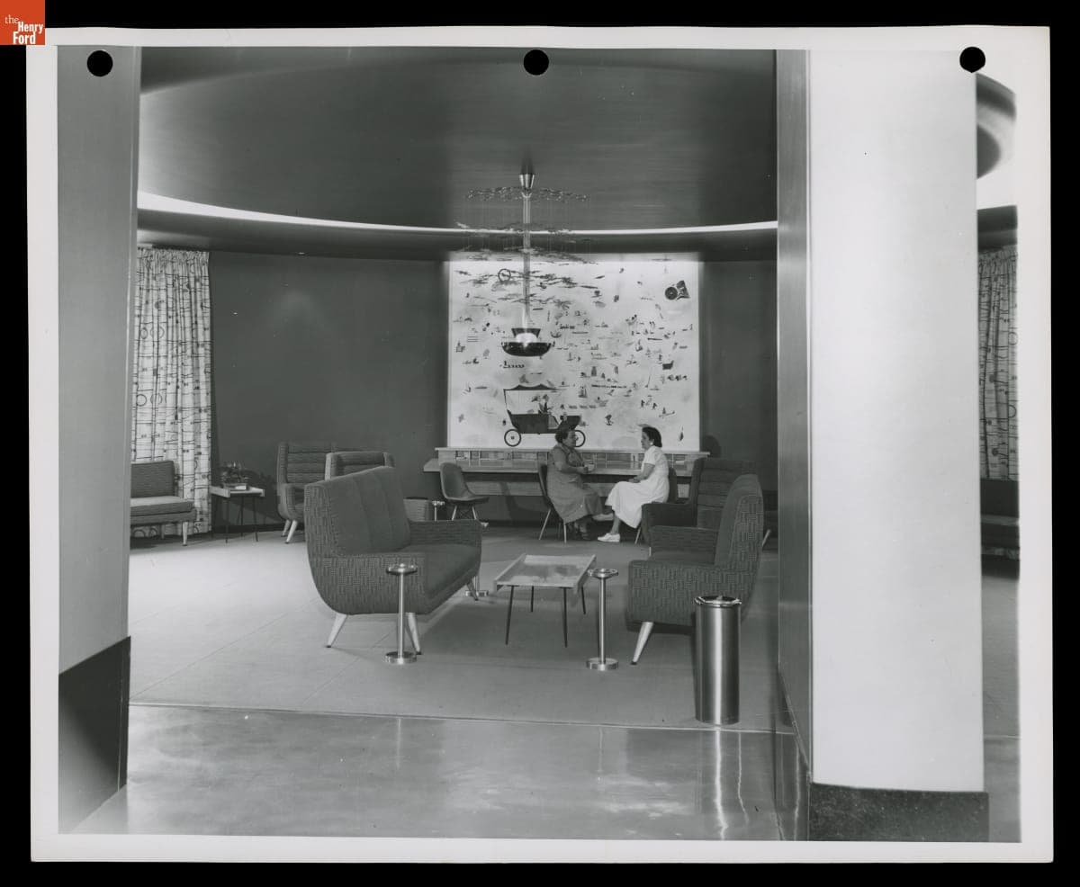 Ford Rotunda Public Lounge after the Building Renovation, 1952-1953
