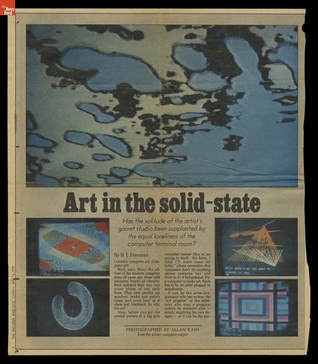 "Art in the Solid-State," The Enquirer Magazine Article, May 14, 1978