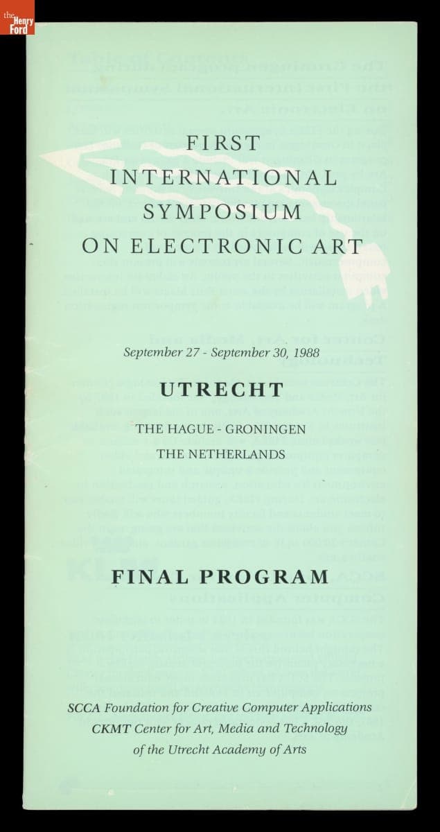 "First International Symposium on Electronic Art," September 27-30, 1988