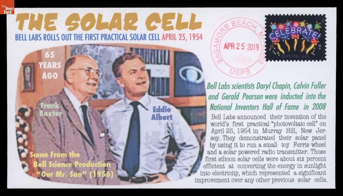 "The Solar Cell: Bell Labs Rolls Out the First Practical Solar Cell April 25, 1954," First Day Cover, 2019
