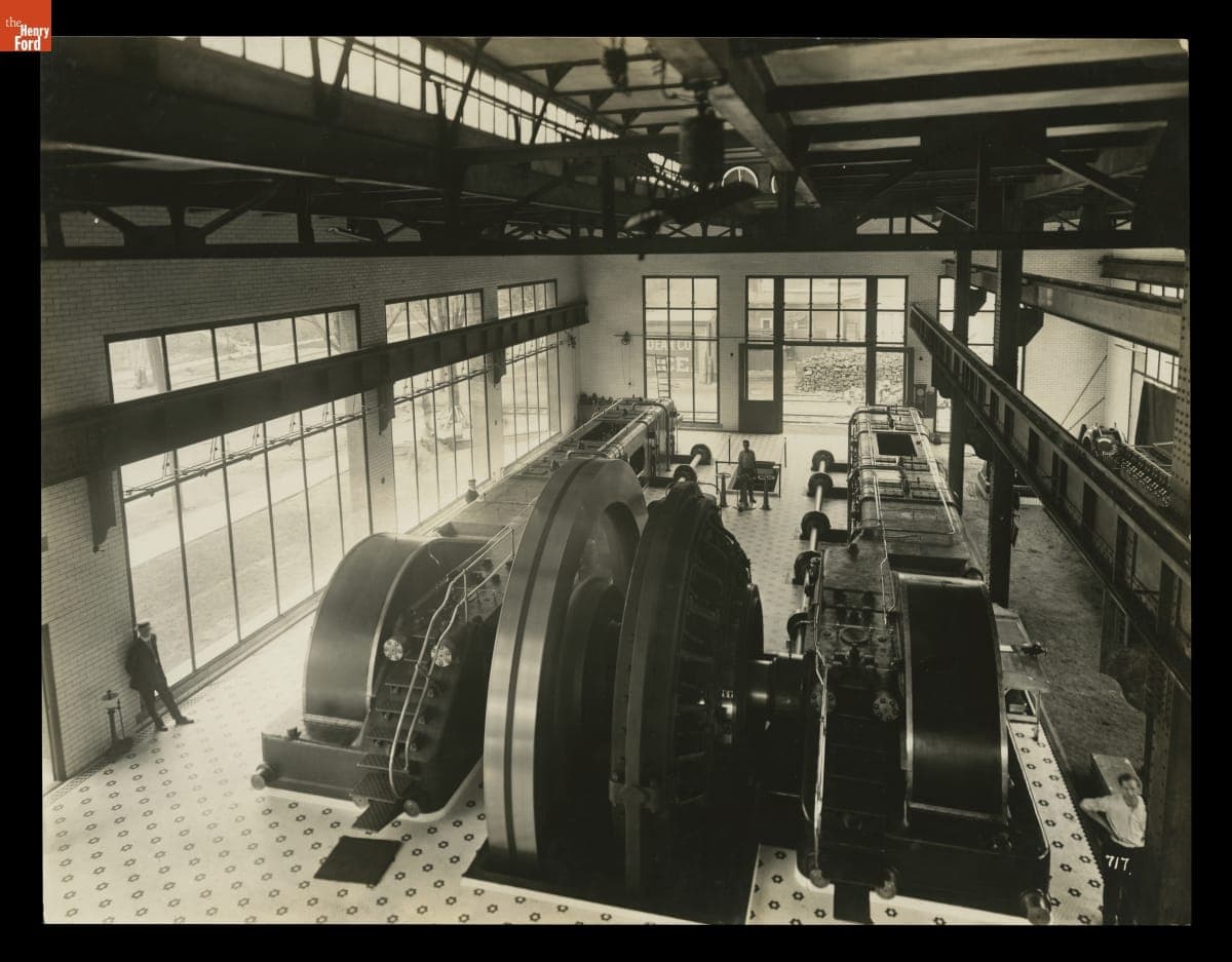 Gas-Steam Engines inside the Ford Motor Company Highland Park Plant Powerhouse, circa 1914